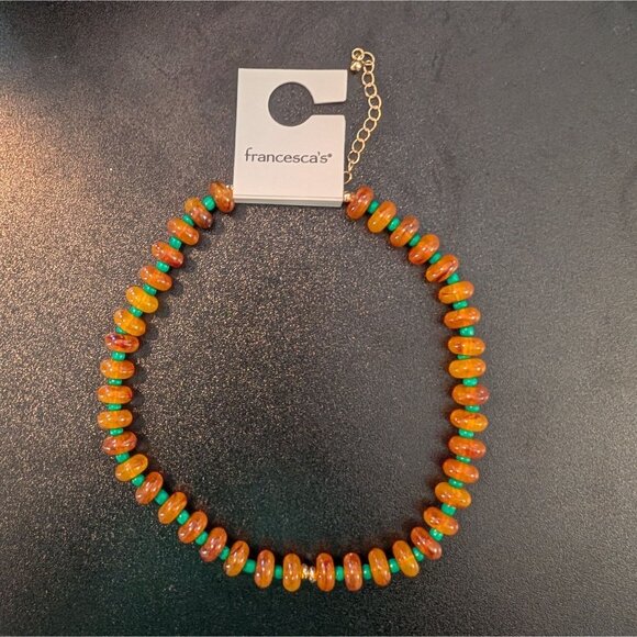 *3 For $12* NWT Francesca's Sara Beaded Coin Pendant Necklace - Picture 2 of 6